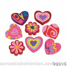 24 Rubber Valentine Heart Shaped Eraser~Teacher Supplies~Favors B019WPEQAI